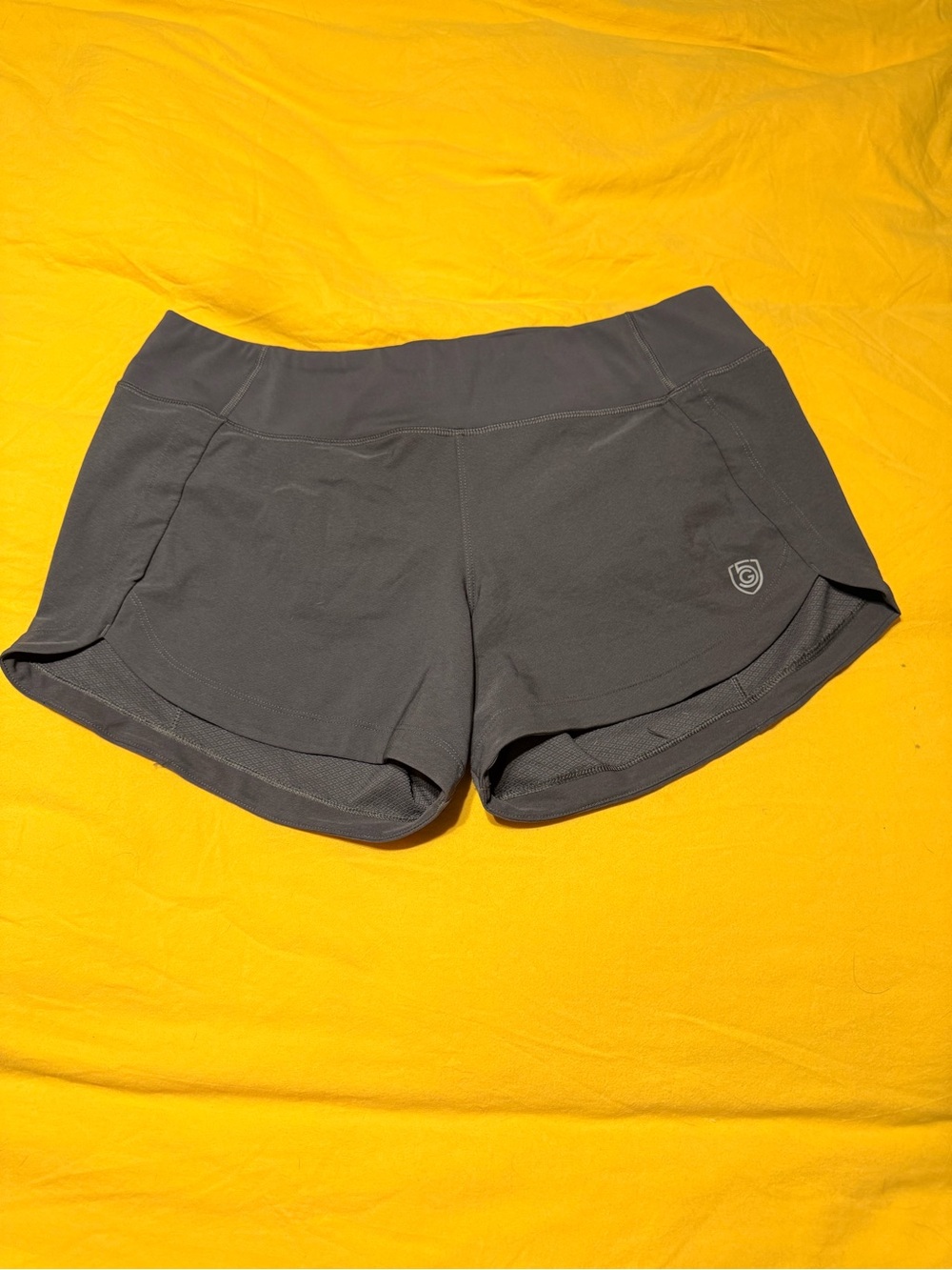 Women's Charcoal Athletic Running Shorts with Reflective Logo